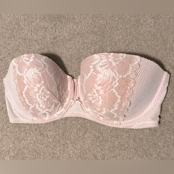 Cacique light pink lace underwire - strapless - 40DDD - NO STRAPS COME WITH IT - Picture 1 of 5